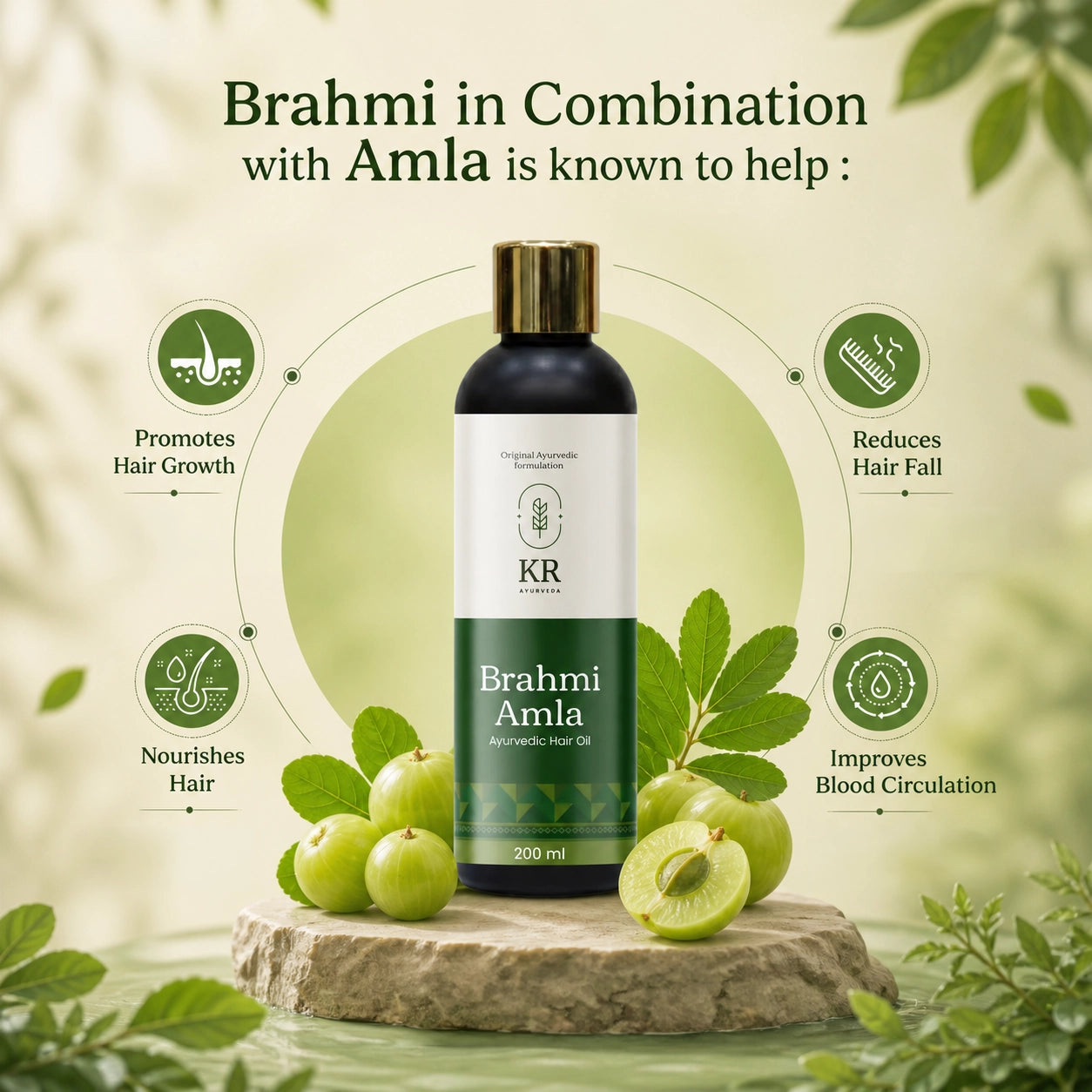 KR Ayurveda Brahmi Amla Ayurvedic Hair Oil